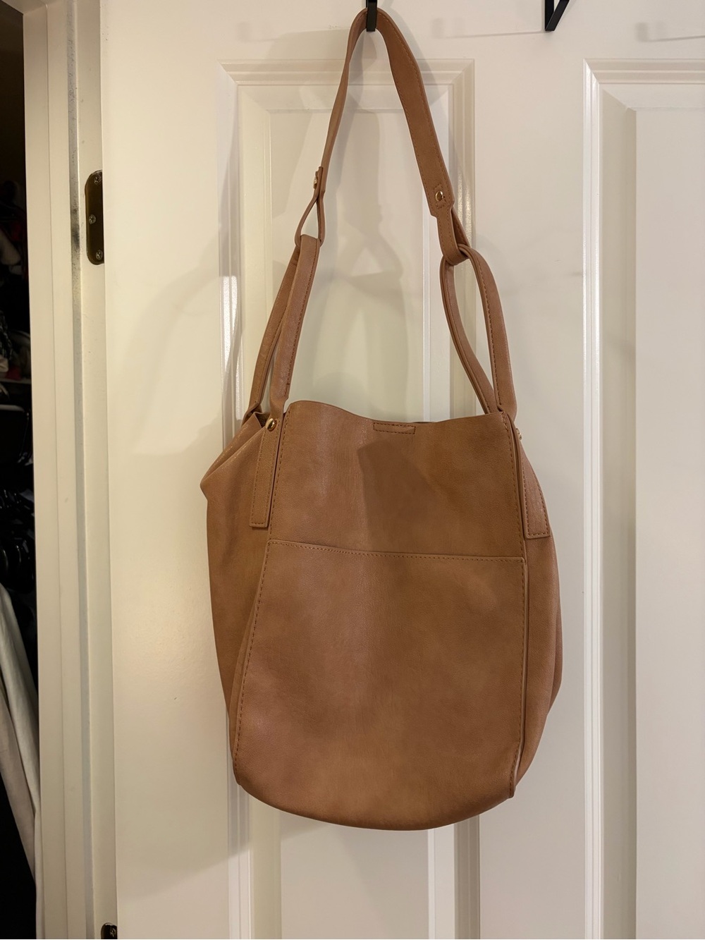 Anthropologie Soft Pebble Leather Shoulder Bag in Tan - Picture 2 of 5